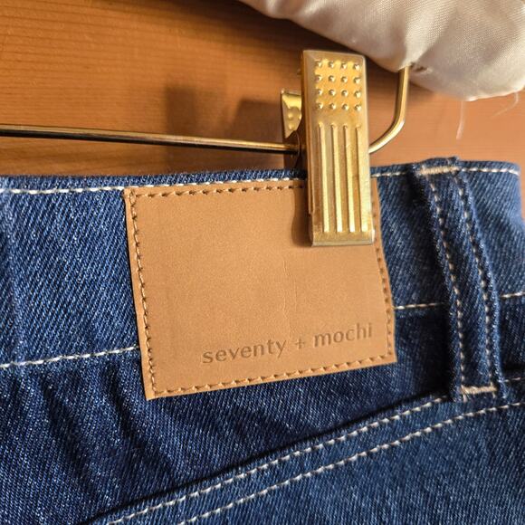 Anthropologie Seventy + Mochi Elodie Jean Patched 27 Boho Mid Rise Crop Wide Leg - Picture 5 of 6